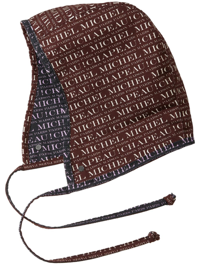 Maison Michel Suzanne Lace-up Hat In Brown