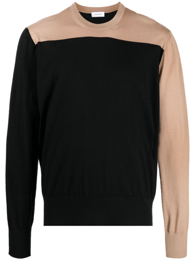 Ferragamo Colour-block Cashmere Jumper In Neutrals