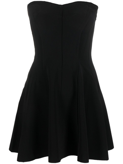 Norma Kamali Strapless Grace Mini Dress In Black