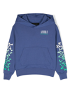 Amiri Kid's Bones Logo-print Hoodie In Blue