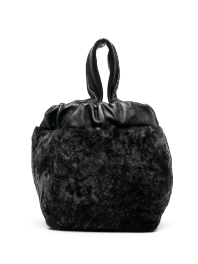 Jil Sander Leather Tote Bag In Black
