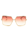 Casablanca Gradient Oversize-frame Sunglasses In Gold