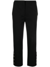 TWINSET LOGO-BUTTONS CROPPED TROUSERS
