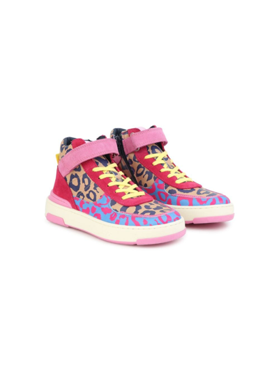 Marc Jacobs Kids' Logo-print Hi-top Sneakers In Pink