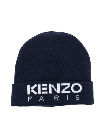 KENZO LOGO刺绣针织套头帽