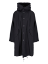 Jil Sander Logo Printed Cotton Canvas Parka In Black  