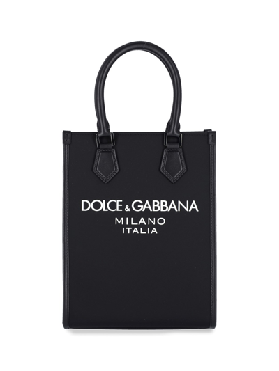 Dolce & Gabbana Logo Small Shoulder Bag In Black  