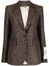 Golden Goose Leopard Print Blazer In Black  