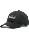 Ganni Womens Black Brand-embroidered Cotton-canvas Cap In Black  