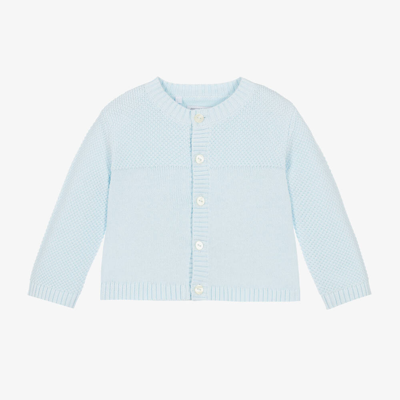 Emile Et Rose Blue Cotton Knit Baby Cardigan