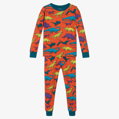 Hatley Kids' Boys Orange Cotton Real Dinos Pyjamas