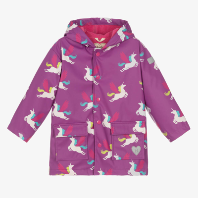 Hatley Kids' Girls Purple Pretty Pegasus Raincoat