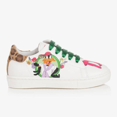 Monnalisa Kids' Girls White Looney Tunes Trainers