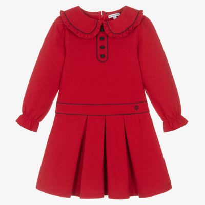 Beatrice & George Kids' Girls Red Cotton Milano Jersey Dress