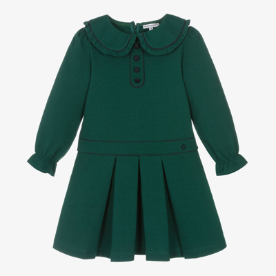Beatrice & George Kids' Girls Green Cotton Milano Jersey Dress