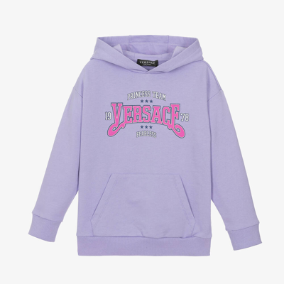 Versace Girls Lilac Purple Cotton Hoodie