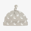 THE LITTLE TAILOR GREY & WHITE COTTON BABY HAT