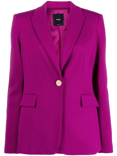 Pinko Signum One Button Blazer In Purple
