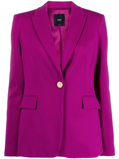 Pinko Signum One Button Blazer In Pink