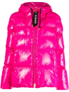 Pinko Quilted Zipped Puffer Jacket In Pink