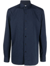 Xacus Long-sleeve Button-up Shirt In Blue
