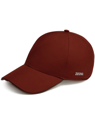 Zegna Logo-embossed Baseball Cap In Red