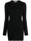 Chiara Ferragni Dress With Cut-out Design And Ribbed Cuffs In Black