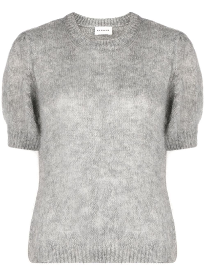 P.a.r.o.s.h Short-sleeve Knitted Top In Grau