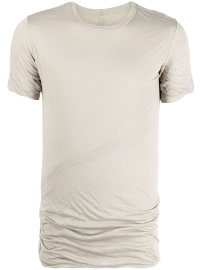 Rick Owens Double Ss Cotton T-shirt In 08 Pearl