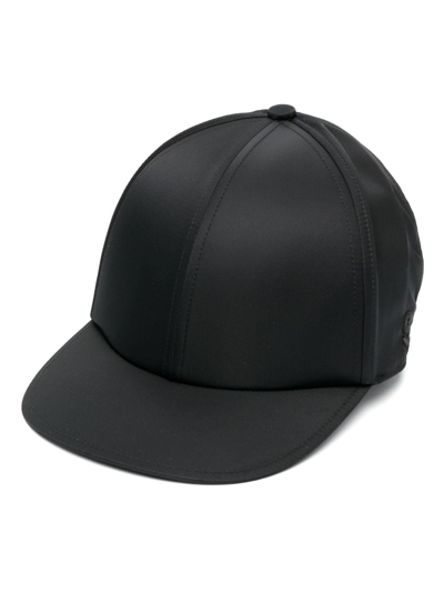 Sacai Panelled Flat Peak Cap In Schwarz