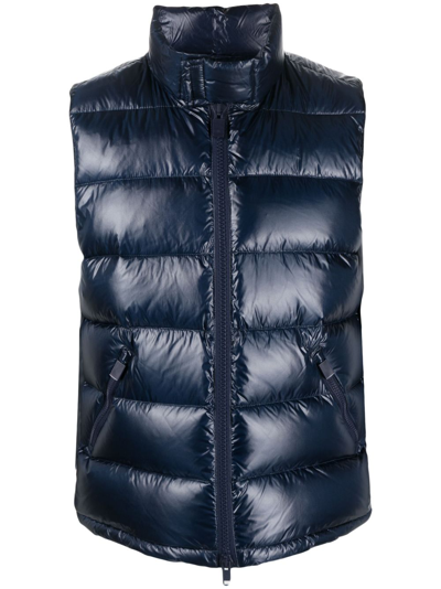 Aspesi Padded Feather-down Gilet In Blue