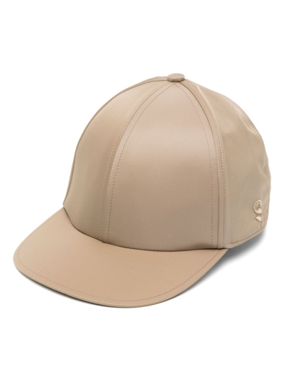 Sacai Panelled Flat Peak Cap In Nude