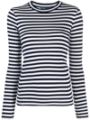 Polo Ralph Lauren Striped Cotton Top In Blue