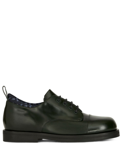 Etro Lace-up Shoes With Paisley Pattern In Green