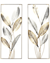 Peyton Lane Set Of 2 Leaf Cutout Wall Accents In Gold