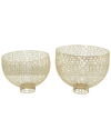 Peyton Lane Set Of 2 Modern Round Decorative Bowls In Gold