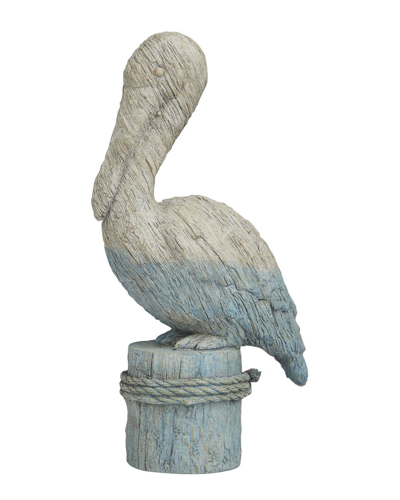 Peyton Lane Bird Textured Ombre Sculpture With Rope Details In Blue