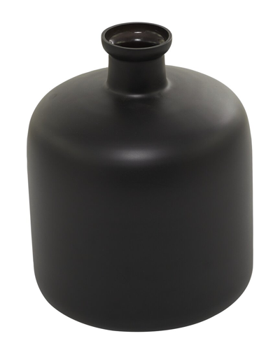 Peyton Lane Modern Cylinder Glass Vase In Black