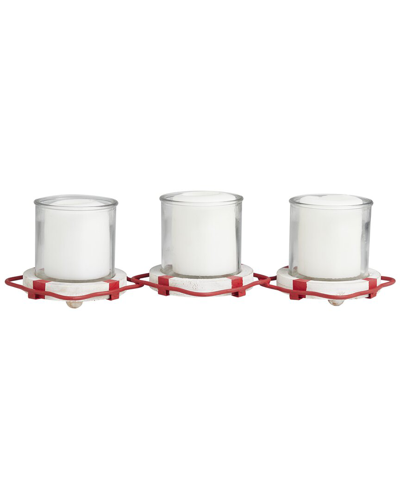 Peyton Lane Buoy 3-linked Candle Holder In Red