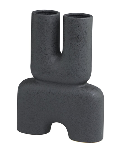 Peyton Lane Abstract Ceramic U-shaped Vase In Black