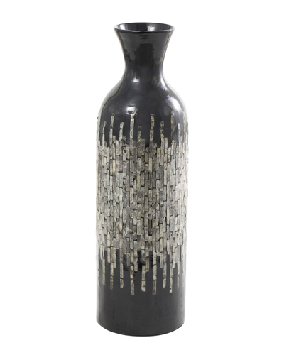 The Novogratz Peyton Lane Capiz Shell Handmade Vase In Black