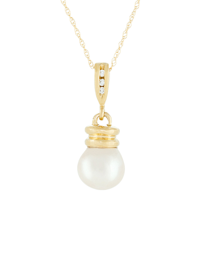 Masako Pearls 14k 0.03 Ct. Tw. Diamond & 8-9mm Akoya Pearl Necklace