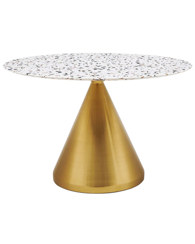 Modway Tupelo 47in Round Terrazzo Dining Table In Gold