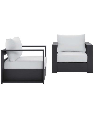 Modway Tahoe Outdoor Patio Powder-coated Aluminum 2pc Armchair Set In Grey