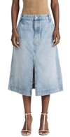Khaite Charlene Denim Midi Skirt In Bryce