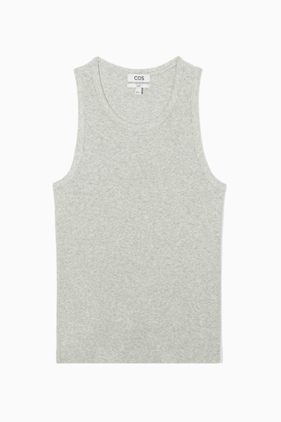 Cos Ribbed Tank Top In Grey