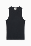 Cos Ribbed Tank Top In Blue