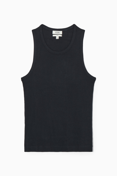 Cos Ribbed Tank Top In Blue