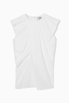 Cos Gathered Draped Sleeveless Top In White