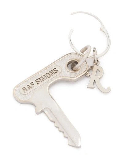Raf Simons Key Earrings In Silver
